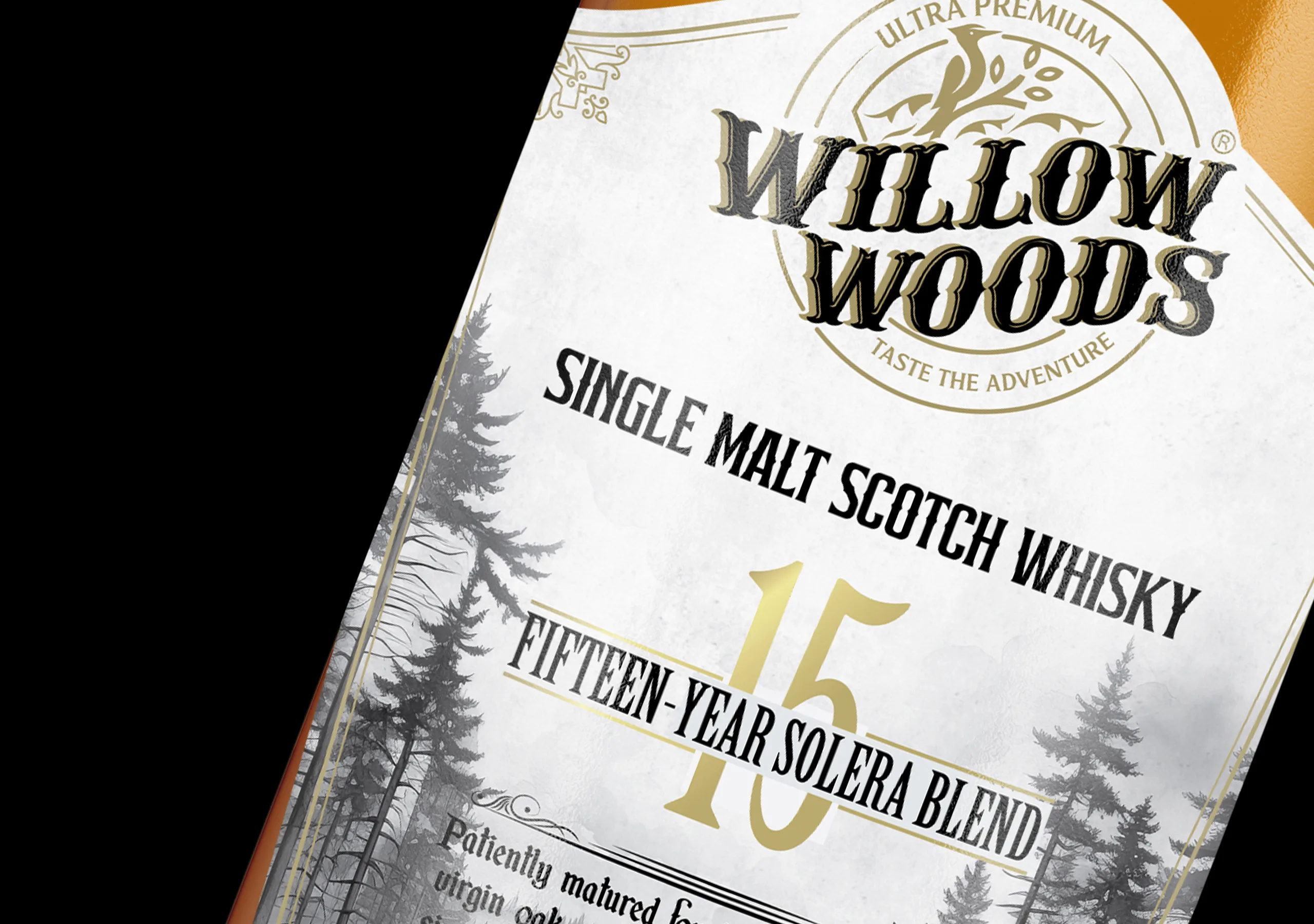 Willow Woods Whisky Bottle Development & Packaging Design